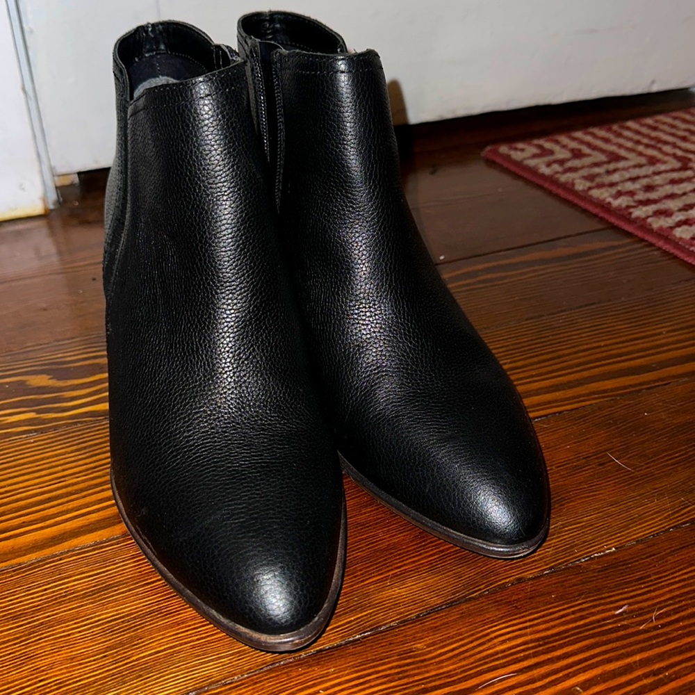 Black Leather Booties